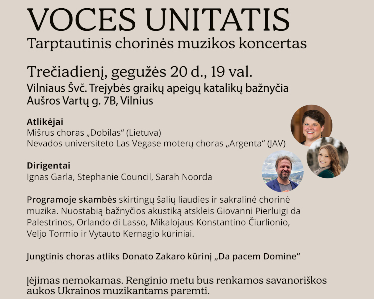 VOCES UNITATIS Tarptautinis chorinės muzikos koncertas