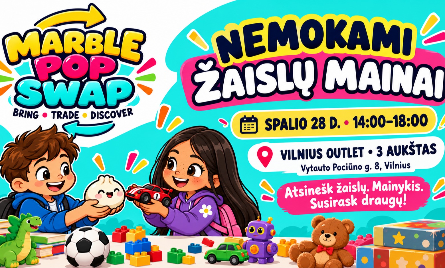 MARBLE POP SWAP – nemokami žaislų mainai